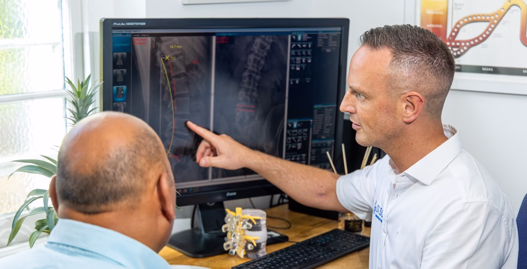 chiropractor patient spinal imaging review