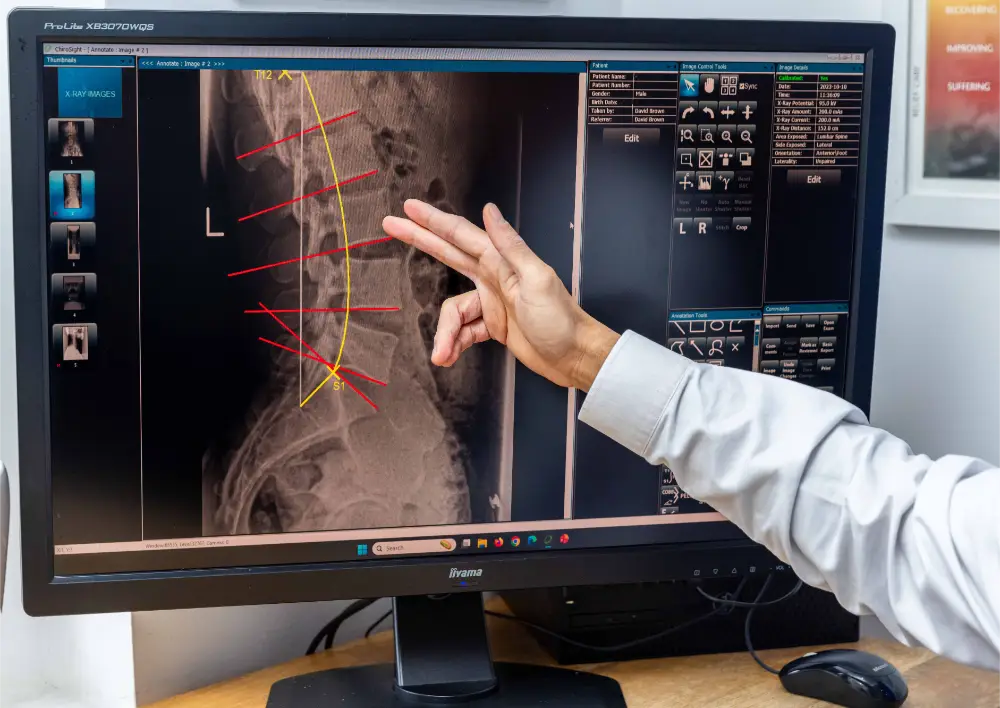 measuring chiropractic progress spine xray review
